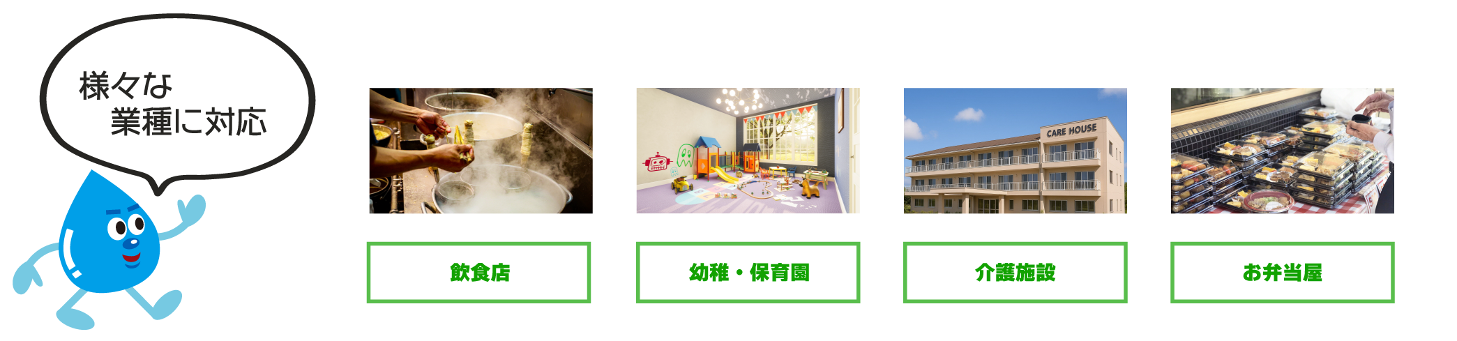 様々な業種に対応